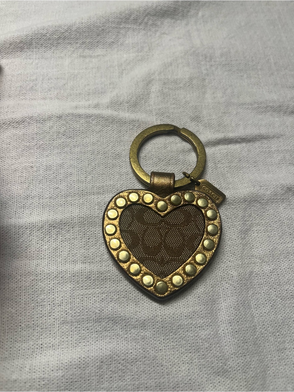 Vintage Coach Heart  Keychain